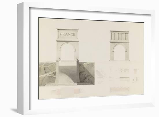 Projet d'un monument que l'on suppose placé aux frontières de la France et de l'Italie : vue de-Henri Labrouste-Framed Giclee Print