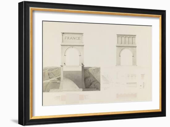 Projet d'un monument que l'on suppose placé aux frontières de la France et de l'Italie : vue de-Henri Labrouste-Framed Giclee Print