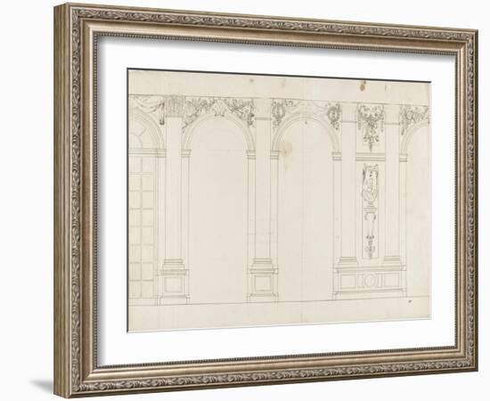Projet de décor de la grande galerie, côté fenêtres-Charles Le Brun-Framed Giclee Print