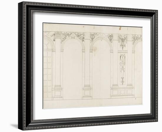 Projet de décor de la grande galerie, côté fenêtres-Charles Le Brun-Framed Giclee Print