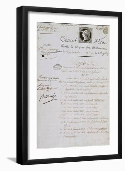 Projet de loi concernant le code civil 1804-null-Framed Giclee Print