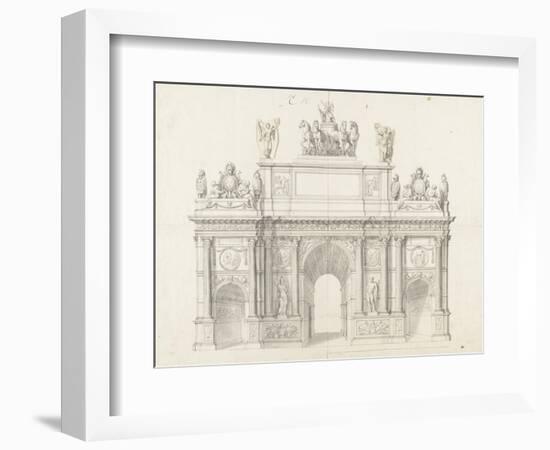 Projet pour l'arc de triomphe de la rue Saint-Antoine à Paris-Charles Le Brun-Framed Giclee Print