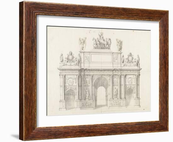 Projet pour l'arc de triomphe de la rue Saint-Antoine à Paris-Charles Le Brun-Framed Giclee Print