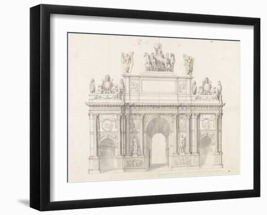 Projet pour l'arc de triomphe de la rue Saint-Antoine à Paris-Charles Le Brun-Framed Giclee Print