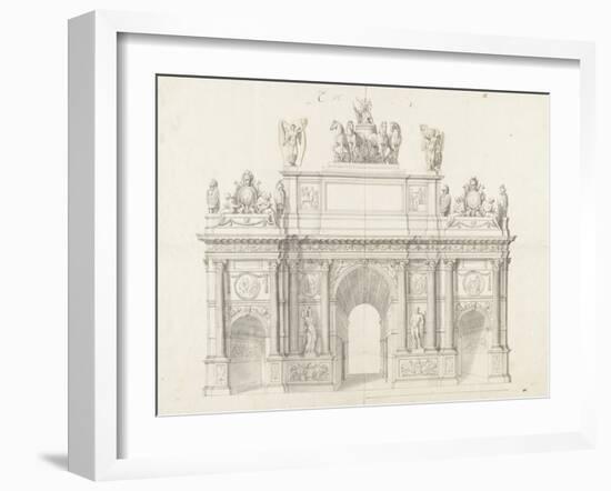 Projet pour l'arc de triomphe de la rue Saint-Antoine à Paris-Charles Le Brun-Framed Giclee Print