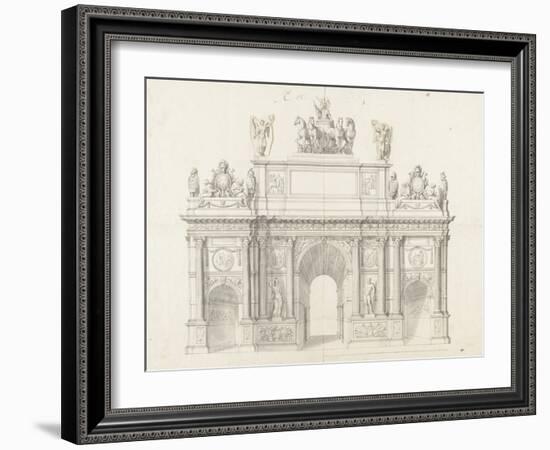 Projet pour l'arc de triomphe de la rue Saint-Antoine à Paris-Charles Le Brun-Framed Giclee Print