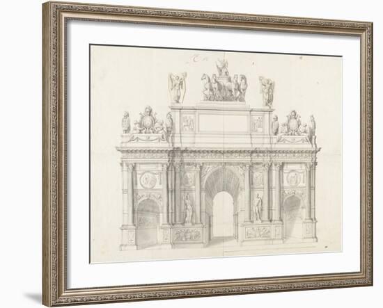 Projet pour l'arc de triomphe de la rue Saint-Antoine à Paris-Charles Le Brun-Framed Giclee Print