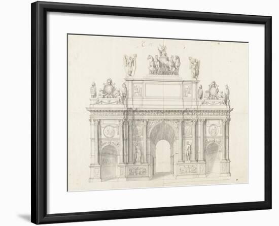 Projet pour l'arc de triomphe de la rue Saint-Antoine à Paris-Charles Le Brun-Framed Giclee Print