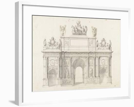 Projet pour l'arc de triomphe de la rue Saint-Antoine à Paris-Charles Le Brun-Framed Giclee Print