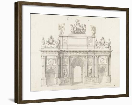 Projet pour l'arc de triomphe de la rue Saint-Antoine à Paris-Charles Le Brun-Framed Giclee Print