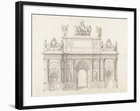 Projet pour l'arc de triomphe de la rue Saint-Antoine à Paris-Charles Le Brun-Framed Giclee Print