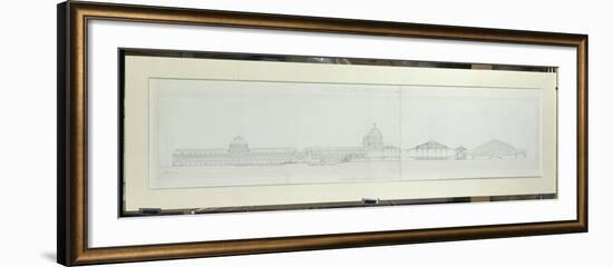 Projet pour l'Exposition universelle de 1900 : coupe longitudinale de l'ensemble des bâtiments du-Jean-Camille Formigé-Framed Giclee Print