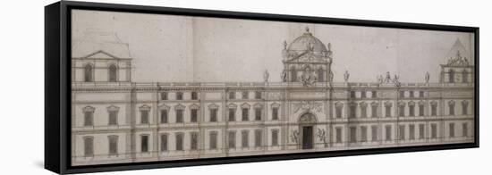 Projet pour la façade orientale du Louvre-Charles Le Brun-Framed Premier Image Canvas