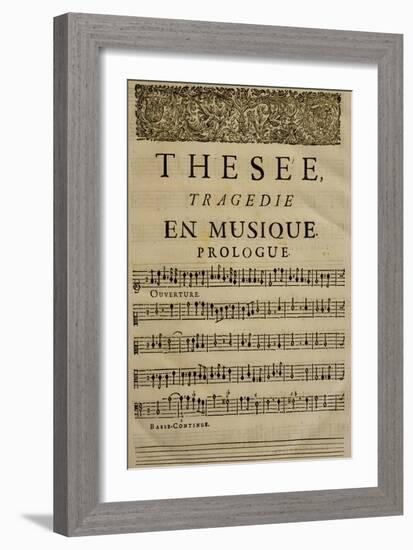 Prologue of Theseus, Tragedy in Music by Jean-Baptiste Lully-null-Framed Giclee Print