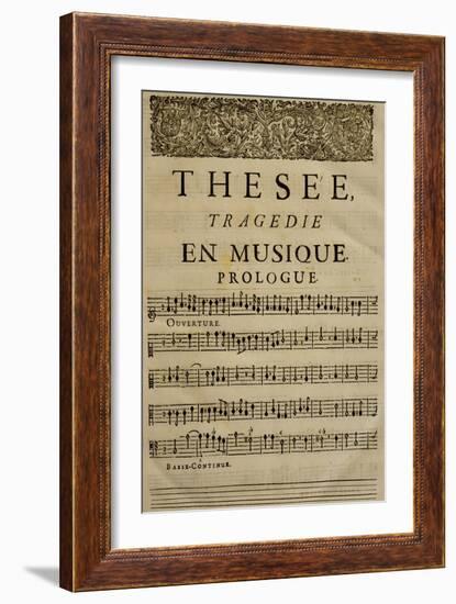 Prologue of Theseus, Tragedy in Music by Jean-Baptiste Lully-null-Framed Giclee Print