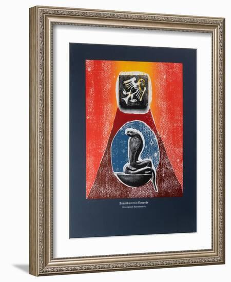 Prologue, Thus Spoke Zarathustra, 2022 (Woodcut and Silkscreen)-Guilherme Pontes-Framed Giclee Print