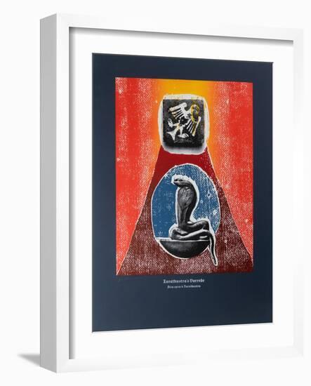 Prologue, Thus Spoke Zarathustra, 2022 (Woodcut and Silkscreen)-Guilherme Pontes-Framed Giclee Print