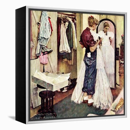 "Prom Dress", March 19,1949-Norman Rockwell-Framed Premier Image Canvas