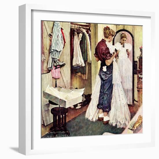 "Prom Dress", March 19,1949-Norman Rockwell-Framed Premium Giclee Print