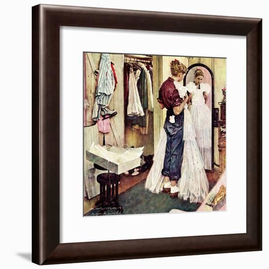 "Prom Dress", March 19,1949-Norman Rockwell-Framed Giclee Print