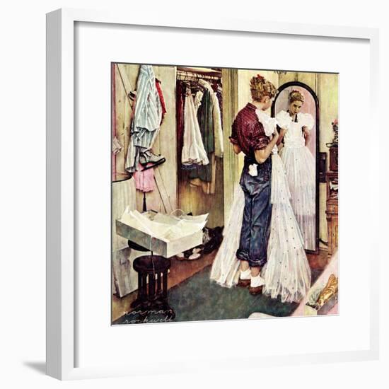 "Prom Dress", March 19,1949-Norman Rockwell-Framed Giclee Print