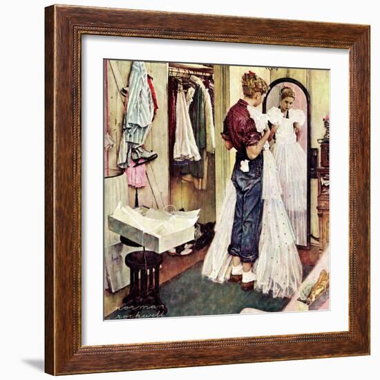 "Prom Dress", March 19,1949-Norman Rockwell-Framed Giclee Print