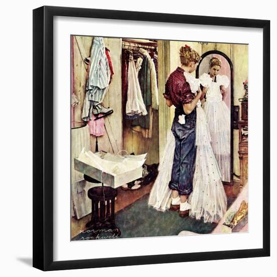 "Prom Dress", March 19,1949-Norman Rockwell-Framed Giclee Print