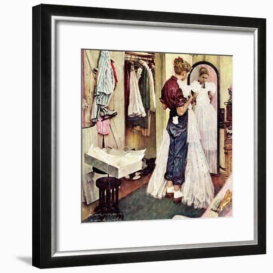 "Prom Dress", March 19,1949-Norman Rockwell-Framed Giclee Print