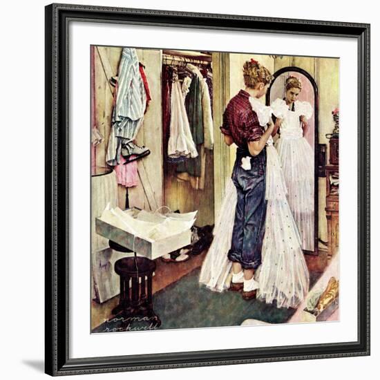 "Prom Dress", March 19,1949-Norman Rockwell-Framed Giclee Print