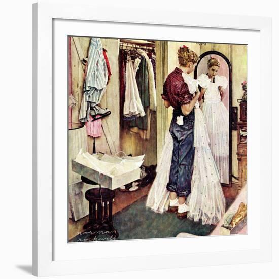 "Prom Dress", March 19,1949-Norman Rockwell-Framed Giclee Print