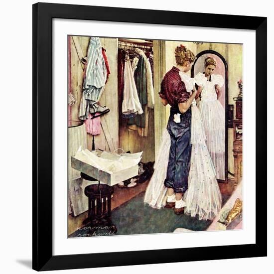 "Prom Dress", March 19,1949-Norman Rockwell-Framed Giclee Print