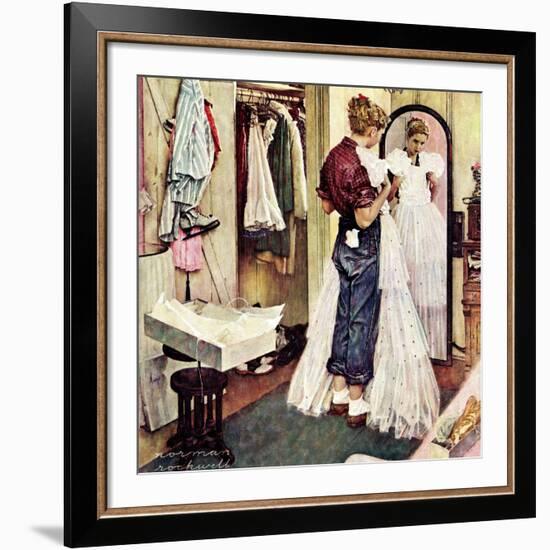 "Prom Dress", March 19,1949-Norman Rockwell-Framed Giclee Print