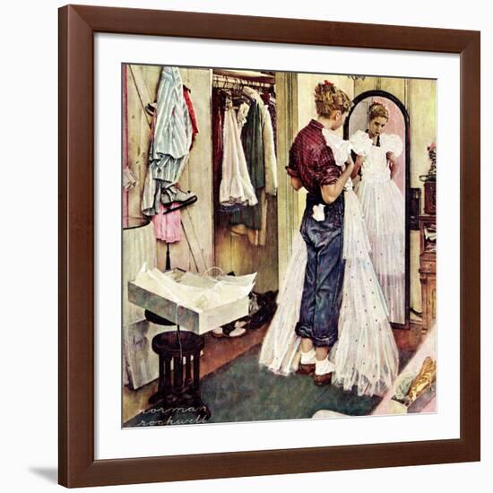 "Prom Dress", March 19,1949-Norman Rockwell-Framed Giclee Print