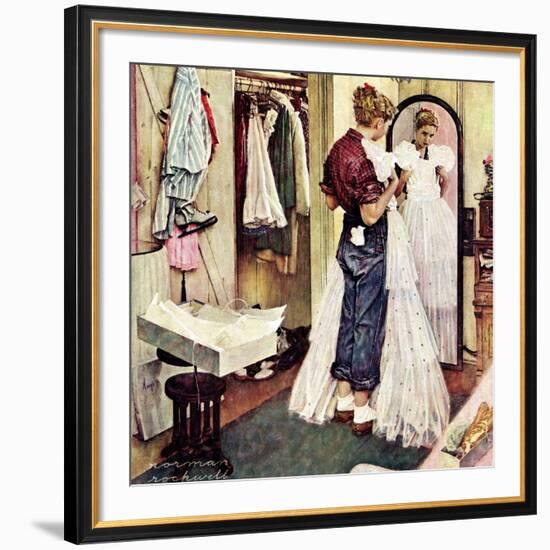 "Prom Dress", March 19,1949-Norman Rockwell-Framed Giclee Print