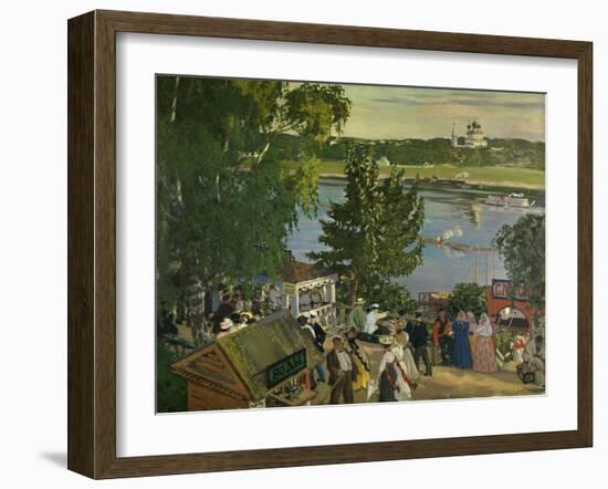 Promenade Along the Volga, 1909-Boris Kustodiev-Framed Art Print