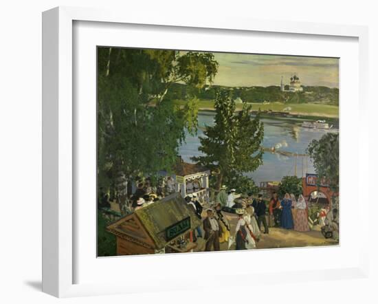 Promenade Along the Volga, 1909-Boris Kustodiev-Framed Art Print