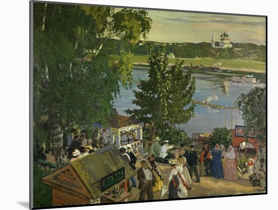 Promenade Along the Volga, 1909-Boris Kustodiev-Mounted Art Print
