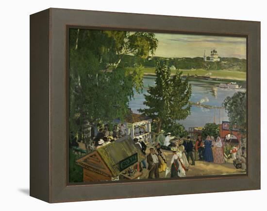 Promenade Along the Volga, 1909-Boris Kustodiev-Framed Stretched Canvas