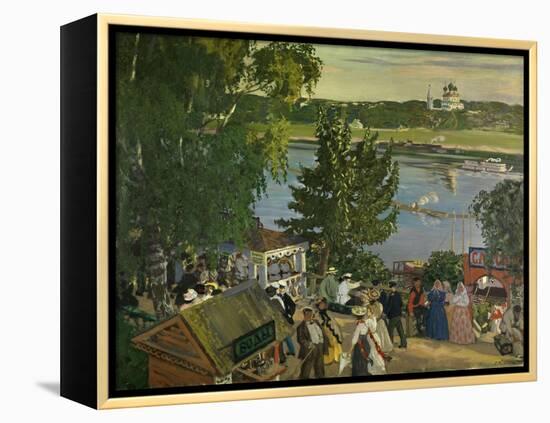 Promenade Along the Volga, 1909-Boris Kustodiev-Framed Stretched Canvas