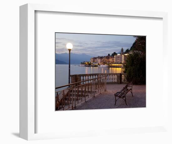 Promenade and Lake at Dusk, Bellagio, Lake Como, Lombardy, Italian Lakes, Italy, Europe-Frank Fell-Framed Photographic Print