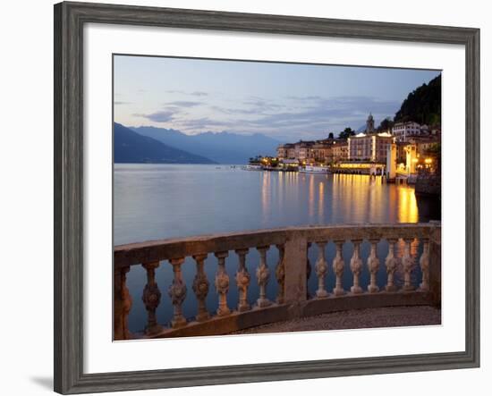 Promenade and Lake at Dusk, Bellagio, Lake Como, Lombardy, Italian Lakes, Italy, Europe-Frank Fell-Framed Photographic Print