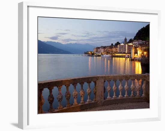 Promenade and Lake at Dusk, Bellagio, Lake Como, Lombardy, Italian Lakes, Italy, Europe-Frank Fell-Framed Photographic Print