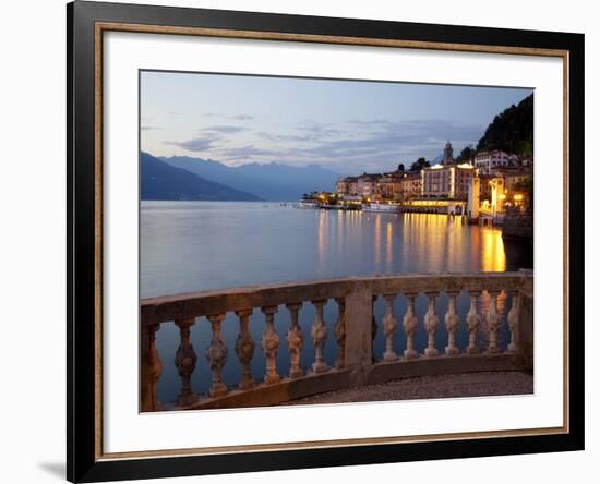 Promenade and Lake at Dusk, Bellagio, Lake Como, Lombardy, Italian Lakes, Italy, Europe-Frank Fell-Framed Photographic Print