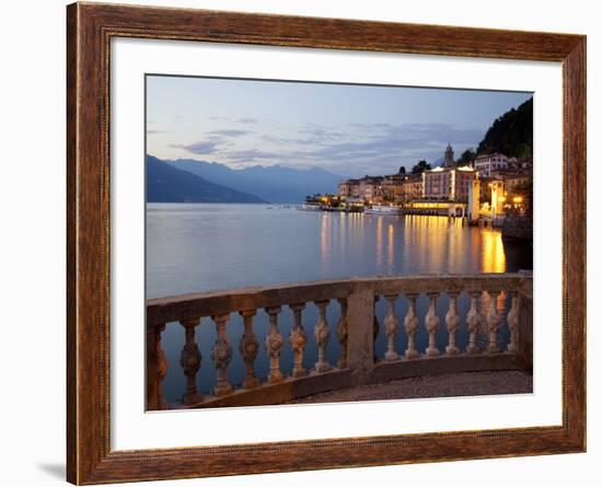 Promenade and Lake at Dusk, Bellagio, Lake Como, Lombardy, Italian Lakes, Italy, Europe-Frank Fell-Framed Photographic Print