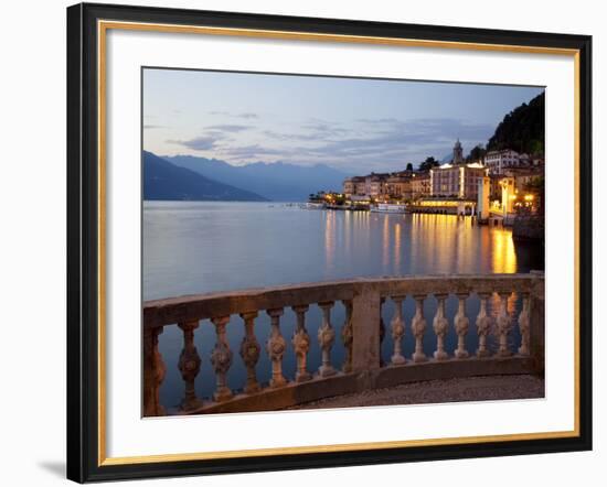 Promenade and Lake at Dusk, Bellagio, Lake Como, Lombardy, Italian Lakes, Italy, Europe-Frank Fell-Framed Photographic Print