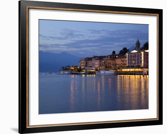 Promenade and Lake at Dusk, Bellagio, Lake Como, Lombardy, Italian Lakes, Italy, Europe-Frank Fell-Framed Photographic Print