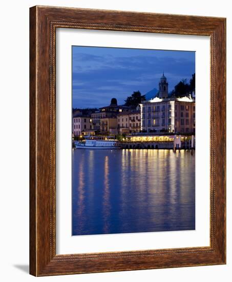 Promenade and Lake at Dusk, Bellagio, Lake Como, Lombardy, Italian Lakes, Italy, Europe-Frank Fell-Framed Photographic Print