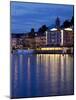 Promenade and Lake at Dusk, Bellagio, Lake Como, Lombardy, Italian Lakes, Italy, Europe-Frank Fell-Mounted Photographic Print