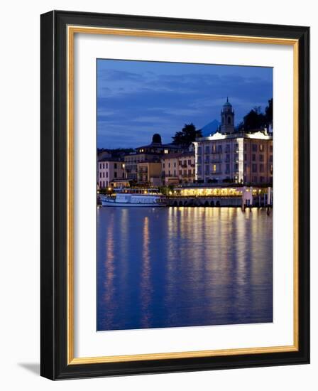 Promenade and Lake at Dusk, Bellagio, Lake Como, Lombardy, Italian Lakes, Italy, Europe-Frank Fell-Framed Photographic Print