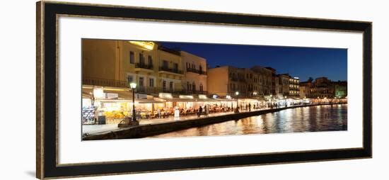 Promenade at Venetian Port, Chania, Crete, Greece-null-Framed Photographic Print